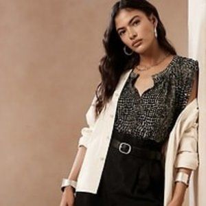 Snake Print Crepe Top